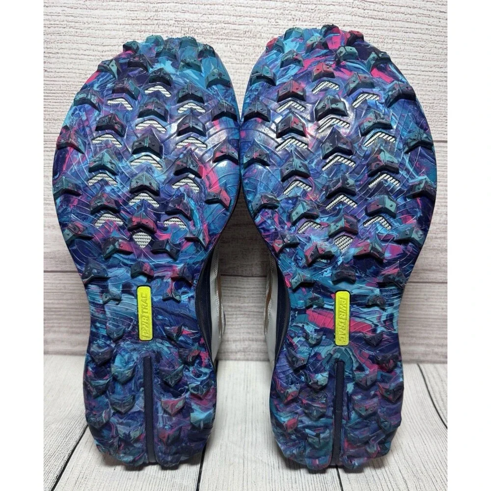 Saucony Peregrine 12 Blue Gold Pink Trail Running Sneakers Womens Sz 9.5